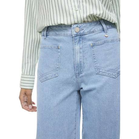 Jean en coton stone uni avec une coupe bootcut à bouton et zip - Image 6