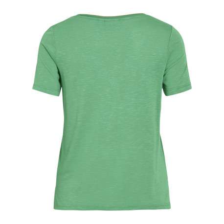 T-shirt vert uni avec une coupe droite et des manches courtes - Image 2