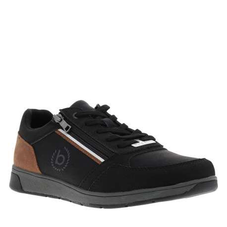 Sneakers noires à talon plat avec des lacets et un zip latéral - Image 3