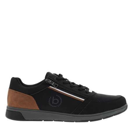 Sneakers noires à talon plat avec des lacets et un zip latéral - Image 2