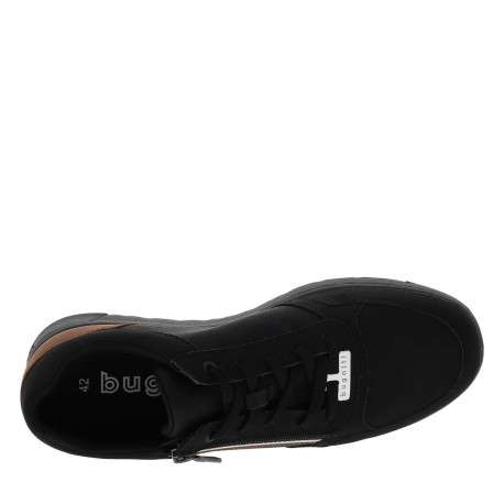 Sneakers noires à talon plat avec des lacets et un zip latéral - Image 4