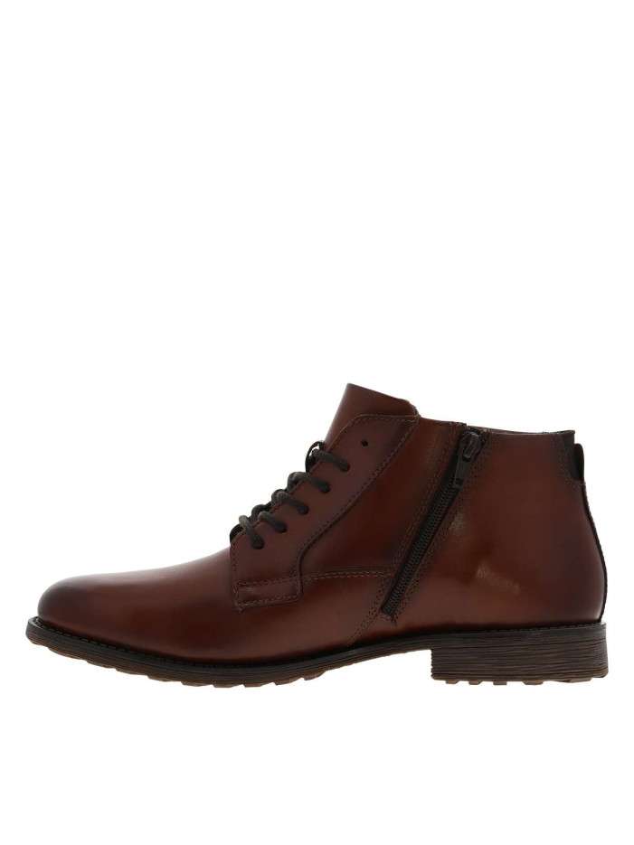 Bottines cognac en cuir à...