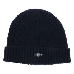 Bonnet marine uni coupe ajustée avec un logo brodé à l’avant