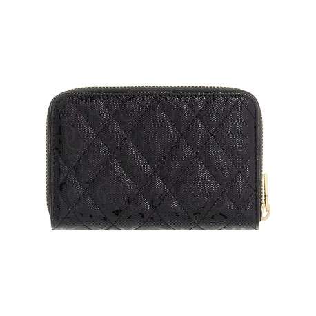 Portefeuille noir monogramme de la marque avec une fermeture dorée zippée - Image 2