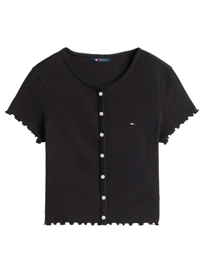 Top en coton noir uni avec...