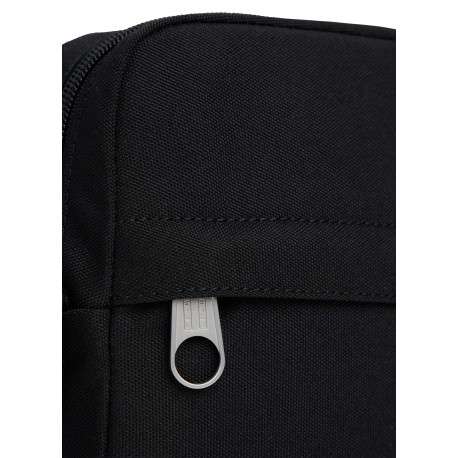 Sacoche noire unie avec bandoulière ajustable et logo cousu - Image 4