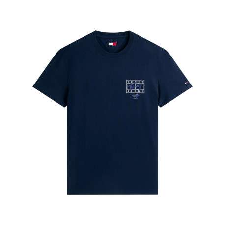T-shirt en coton lavande imprimé avec une coupe droite et un col rond