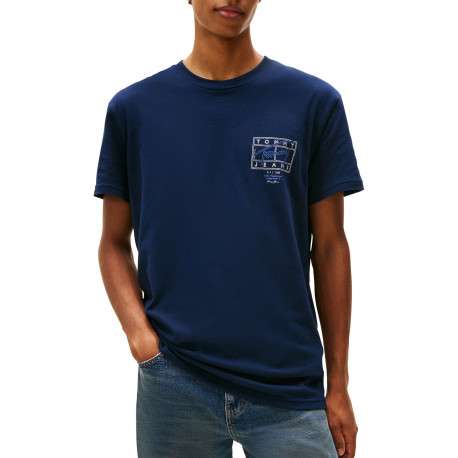 T-shirt en coton lavande imprimé avec une coupe droite et un col rond - Image 2