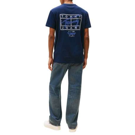 T-shirt en coton lavande imprimé avec une coupe droite et un col rond - Image 3
