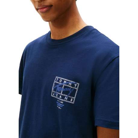 T-shirt en coton lavande imprimé avec une coupe droite et un col rond - Image 5