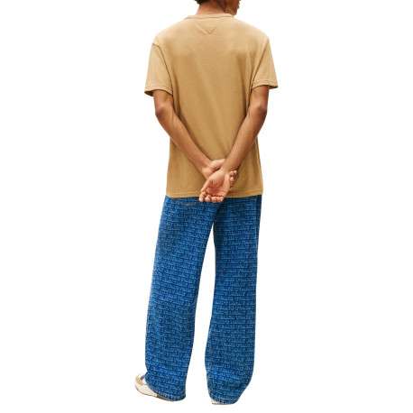 T-shirt beige uni avec une coupe droite et des manches courtes - Image 3