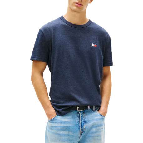 T-shirt marine uni avec une coupe droite et des manches courtes - Image 2