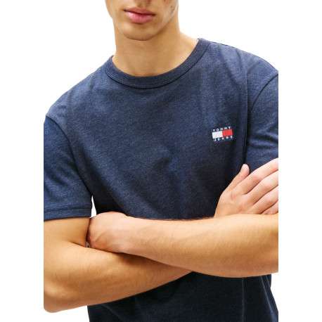 T-shirt marine uni avec une coupe droite et des manches courtes - Image 5