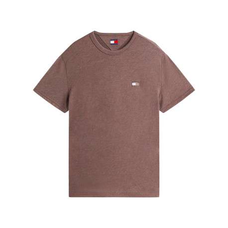 T-shirt marron uni avec une coupe droite et des manches courtes