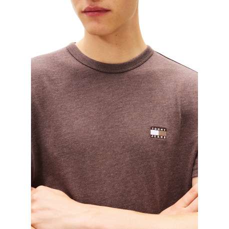 T-shirt marron uni avec une coupe droite et des manches courtes - Image 5