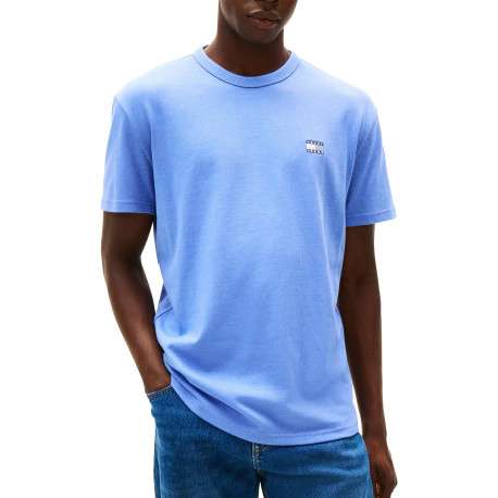 T-shirt bleu uni avec une coupe droite et des manches courtes - Image 2