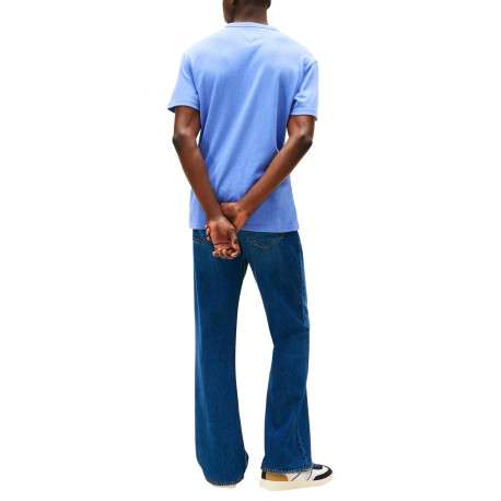 T-shirt bleu uni avec une coupe droite et des manches courtes - Image 3