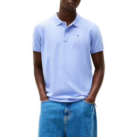 Polo en coton lavande uni avec une coupe droite et un col à revers - Image 2