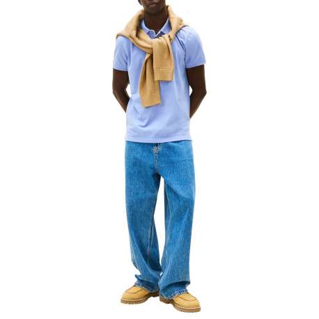 Polo en coton lavande uni avec une coupe droite et un col à revers - Image 4