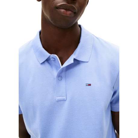 Polo en coton lavande uni avec une coupe droite et un col à revers - Image 5