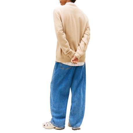 Sweat beige uni avec une coupe droite et des manches longues - Image 3