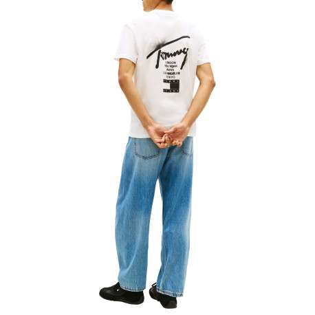 T-shirt en coton écru à imprimé avec une coupe droite et un col rond - Image 3