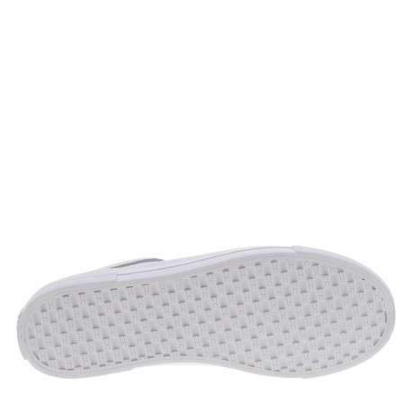 Tennis blanches à talon plat et à lacets avec un revêtement texturé - Image 5