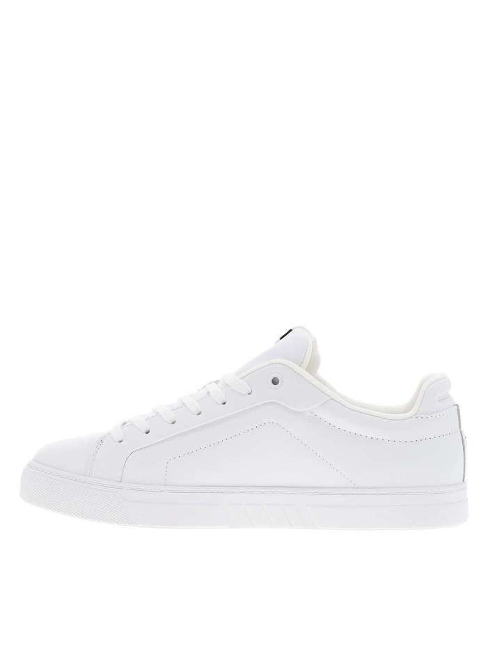 Tennis en cuir blanc à...