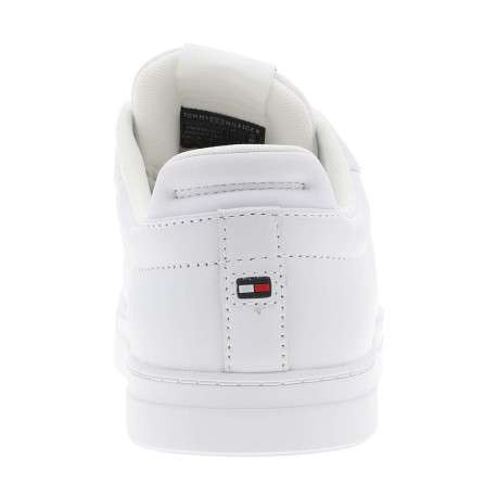 Tennis en cuir blanc à talon plat avec des lacets et un logo brodé - Image 6