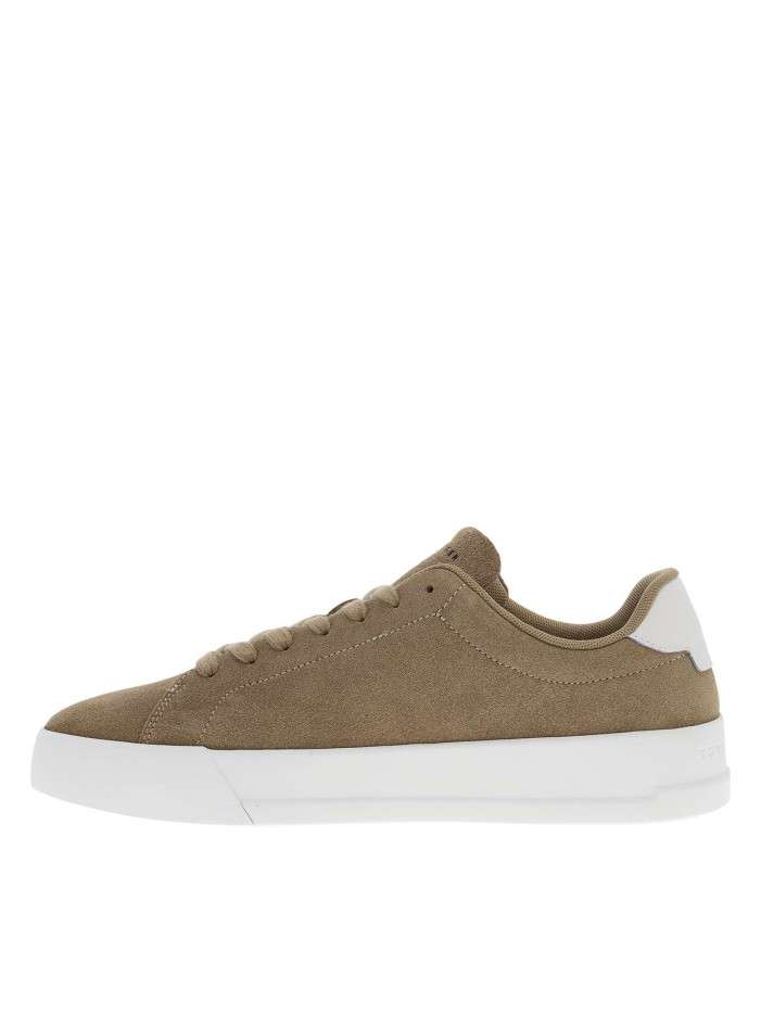 Tennis sable en cuir et...