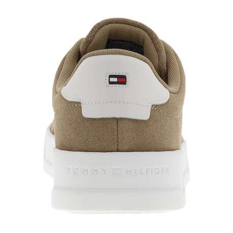 Tennis sable en cuir et doux au toucher avec un talon plateau et des lacets - Image 6