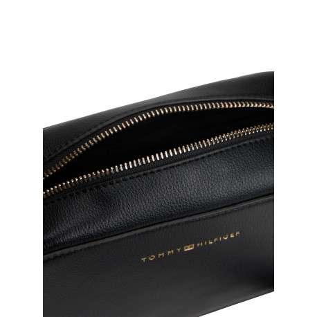 Sac à bandoulière noir pourvu du nom de la marque doré embossé - Image 3