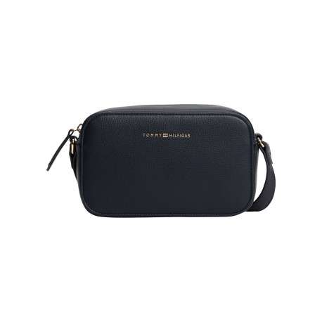 Sac à bandoulière marine pourvu du nom de la marque doré embossé