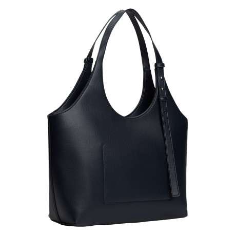 Sac porté épaule marine pourvu du nom de la marque doré embossé - Image 2