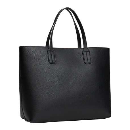 Sac porté épaule noir pourvu d'une bandoulière amovible et du logo de la marque - Image 2