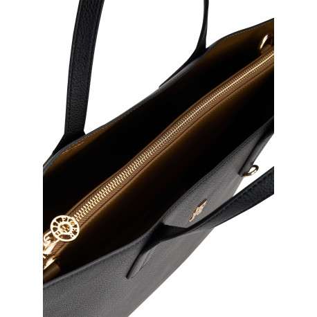 Sac porté épaule noir pourvu d'une bandoulière amovible et du logo de la marque - Image 3
