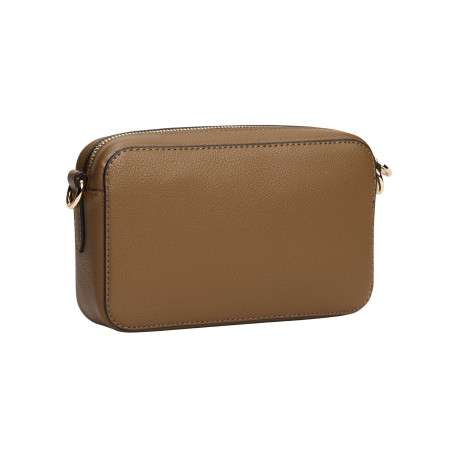 Sacoche marron pourvue d'une bandoulière amovible et du logo de la marque - Image 2