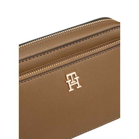 Sacoche marron pourvue d'une bandoulière amovible et du logo de la marque - Image 3