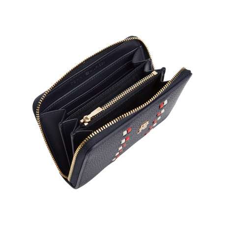 Portefeuille marine aspect grainé pourvu d'une fermeture zippée - Image 3