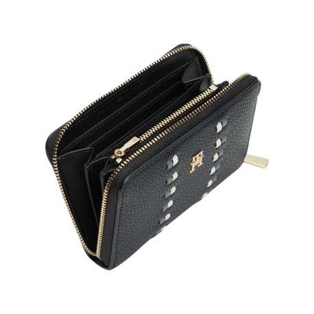 Portefeuille noir aspect grainé pourvu d'une fermeture zippée - Image 3