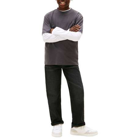 T-shirt en coton anthracite pourvu d'imprimés de la marque dans le dos - Image 5