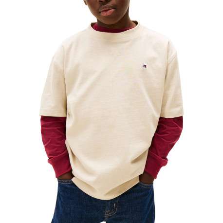 T-shirt en coton écru pourvu d'imprimés de la marque dans le dos - Image 2