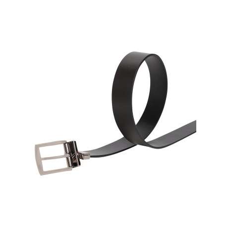Ceinture en cuir de vache noire pourvue d'une boucle pivotante - Image 2