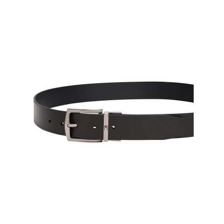 Ceinture en cuir de vache noire pourvue d'une boucle pivotante - Image 3