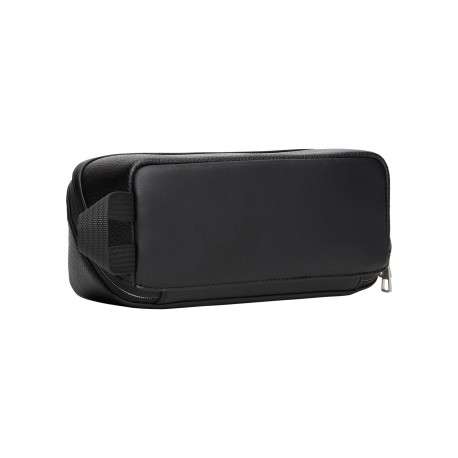 Trousse noire aspect grainé pourvue d'une fermeture zippée argentée - Image 2