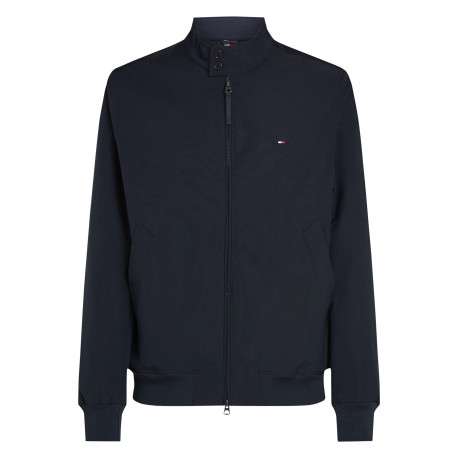 Blouson marine à coupe ajustée pourvu d'un col boutonné et de manches longues