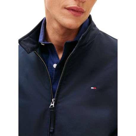 Blouson marine à coupe ajustée pourvu d'un col boutonné et de manches longues - Image 5