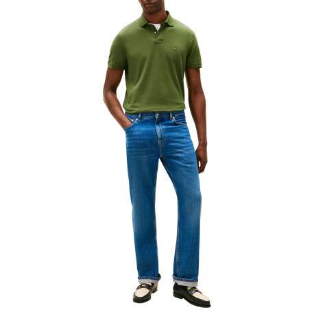 Polo en coton biologique vert à coupe ajustée pourvu d'un col boutonné - Image 5
