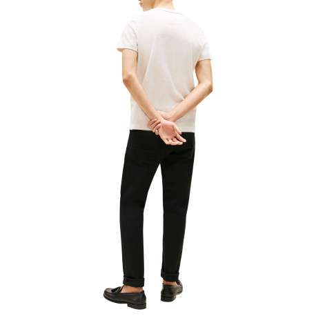 T-shirt en coton écru à coupe droite pourvu du nom de la marque brodé - Image 2
