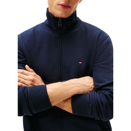 Sweat marine pourvu d'une coupe ajustée et d'un col montant zippé - Image 4